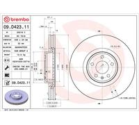 Brake Disc Single Vented Front 349mm 09.D423.11 Brembo 4M0615301AB Quality