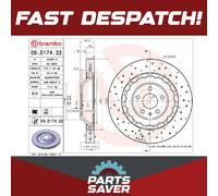 Brake Disc Single Vented Front 370mm 09.D174.33 Brembo 8V0615301P Quality