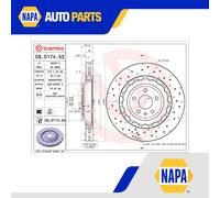 Brake Disc Single Vented Front 370mm 09.D174.53 Brembo 8V0615301D Quality