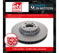 Brake Disc Single Vented Front 374mm 44093 Febi 34116753091 34116766107 Quality