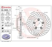 Brake Disc Single Vented Front Right 340mm 09.D933.11 Brembo 99135140401 Quality
