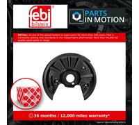 Brake Disc Splash Panel fits SEAT LEON 1.6 Rear Right 2020 on Guard Plate Febi