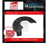 Brake Disc Splash Panel fits VW LOAD UP Front Left 1.0 14 to 20 Guard Plate Febi