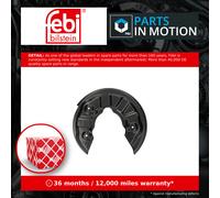 Brake Disc Splash Panel Rear Left 197158 Febi Guard Plate 5Q0615611R Quality New