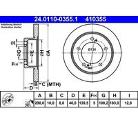 ✅Fits ATE 24.0110-0355.1 Brake disc 1 pc. 24.0110-0355.1 Brake disc ⭐UK Seller⭐