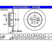 Fits ATE 24.0112-0195.1 brake disc SUZUKI T. KIZASHI 2.4 10- UK Stock