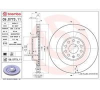 BREMBO Brake disc 09.D773.11 365 28 9 internally vented Coated High-carbon TESLA: Model S, Model X