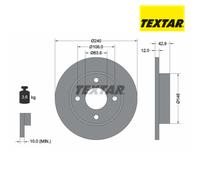 Brake Disc TEXTAR 92075303 For FORD, MAZDA (1 pcs)