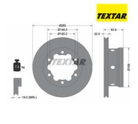 Brake Disc TEXTAR 92089803 For VW, MERCEDES-BENZ (1 pcs)