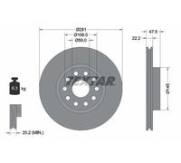 Fits TEXTAR 92093800 Brake disc 1 pc. 92093800 Brake disc front L/R (no wheel f