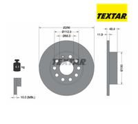 Brake Disc TEXTAR 92121103 For VW, SKODA, AUDI, SEAT (1 pcs)