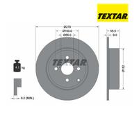 Brake Disc TEXTAR 92126303 For TOYOTA (1 pcs)