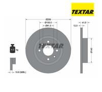 Brake Disc TEXTAR 92175103 For DACIA, RENAULT, SMART