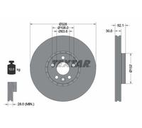 2x Brake disc Externally Vented 92196305 TEXTAR for VOLVO XC60 I SUV XC60 I VAN