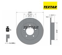 Brake Disc TEXTAR 92226103 For HYUNDAI, KIA (1 pcs)