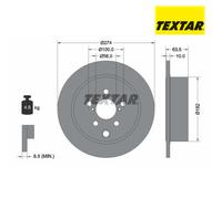 Brake Disc TEXTAR 92262003 For SUBARU (1 pcs)