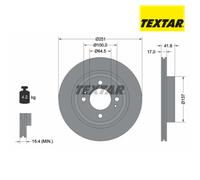 Brake Disc TEXTAR 92278003 For MITSUBISHI (1 pcs)