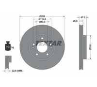 Brake Disc TEXTAR 92290503 for HYUNDAI KIA
