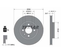 Genuine OE Front Brake Discs Coated Vented 92292103 Textar 259 mm