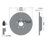 2x Brake Discs Set Rear Solid Coated 302mm Fits Ford Focus Kuga TEXTAR 92292403