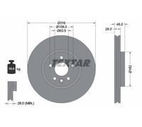 Brake Disc TEXTAR 92300605 for JAGUAR