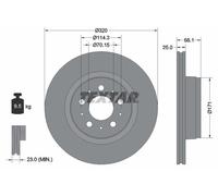 2x Brake disc internally vented 92333005 TEXTAR for TESLA MODEL 3