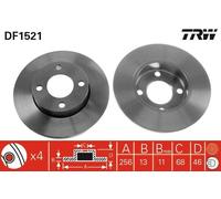 Brake Disc TRW DF1521 for AUDI