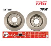 Brake Disc TRW DF1669 For SAAB (1 pcs)