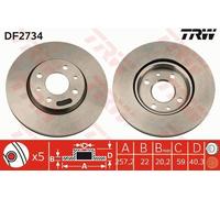 TRW DF2734 Brake disc