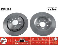 Brake Disc TRW DF4284 for CADILLAC FIAT OPEL SAAB