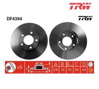 2x Brake disc Vented DF4384 TRW for MAZDA 5 3 Saloon 3