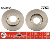 Brake Disc TRW DF4395S for KIA
