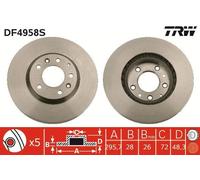 TRW Brake Disc DF4958S - Vented - for Mazda CX-7 (ER) 2.3 2006-2012