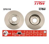 Brake Disc TRW DF6116 For KIA, HYUNDAI (1 pcs)