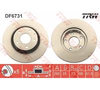 TRW Brake Disc DF6731 - Fits Mazda 3 (BM/BN) 2013-2019, CX-3, Axela (B45G-33-251A) - Pair