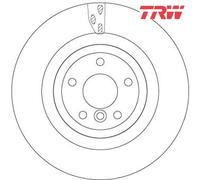 2x Brake disc Vented DF6969S TRW for JAGUAR XE XF II XF SPORTBRAKE