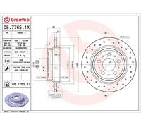BREMBO XTRA LINE Brake disc 08.7765.1X 288 12 5 solid, Perforated Coated VOLVO: V70 2, S60 I, XC70 I Cross Country