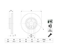 Bosch 0986479E49 Brake Disc Vented Front Braking System Replacement For Audi