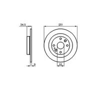 Bosch BD615 Brake Disc Set - 250.5 mm Solid Discs - Rear Axle - ECE-R90 Certified - Reliable Braking, Stable Performance, Corrosion Protection - 1 Set of 2 Discs