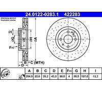 Brake discs ABARTH 500 / 595 / 695 1.4 24.0122-0283.1 (1 piece)