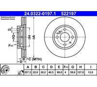 Brake discs ALFA ROMEO MITO 0.9 TwinAir 24.0322-0197.1 (1 piece)