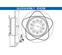 ATE Brake disc solid 24.0310-0356.1 Brake rotor,Brake discs VW,AUDI,SKODA,TOURAN (1T1, 1T2),Golf VII Schrägheck (5G1, BQ1, BE1, BE2),GOLF VI (5K1)