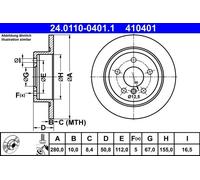 ATE Brake Disc 24.0110-0401.1 for BMW X1 (F48) 2015-2022 – 1x
