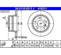 Brake discs BMW 3 Compact (E36) 316 i 24.0110-0211.1 (1 piece)