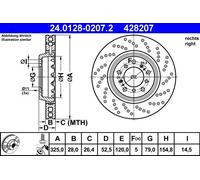 ATE 24.0128-0207.2 Brake disc