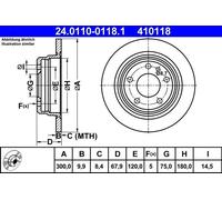 ATE Rear Brake Disc BMW 7 E32 34211157781 34211165259 New Solid – 2x