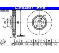 ATE 24.0132-0159.1 Brake disc
