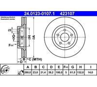 Brake discs Chrysler PT Cruiser 1.6 24.0123-0107.1 (1 piece)