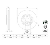 Bosch Brake Disc Single Bd2663 0986479E62