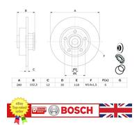 Bosch Brake Disc Rear Diameter 280mm Solid With ABS Sensor Ring 0986479271